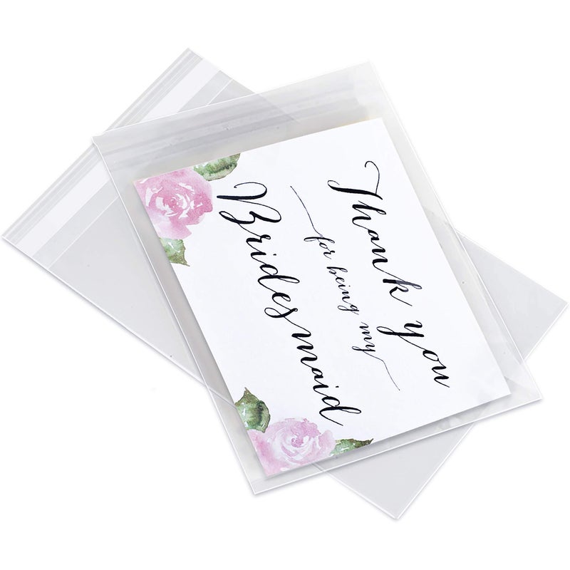 Pack It Chic - 4    X 6    (200 Pack) Clear Resealable Cello Bags - Fits 4X6 Prints, Photos, A1 Cards, Envelopes - Self Seal - Image 1